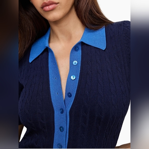 Good American Cable Knit Mini Dress S $162 - Picture 5 of 6